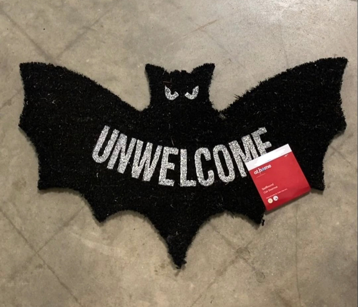 Unwelcome Bat Shaped Doormat