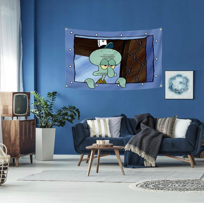 Squidward Funny Meme Wall Banner