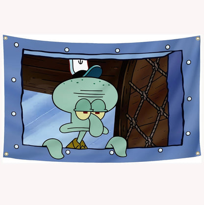 Squidward Funny Meme Wall Banner