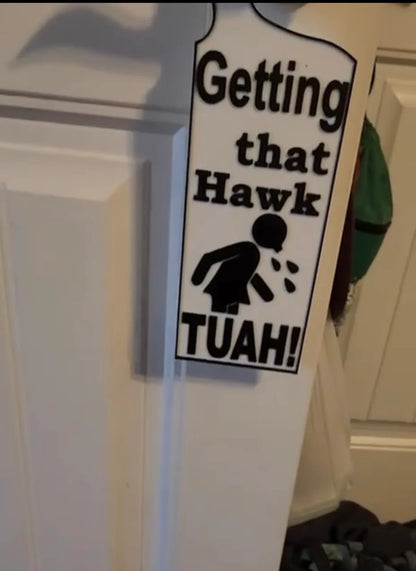 Hawk Tuah Door Sign